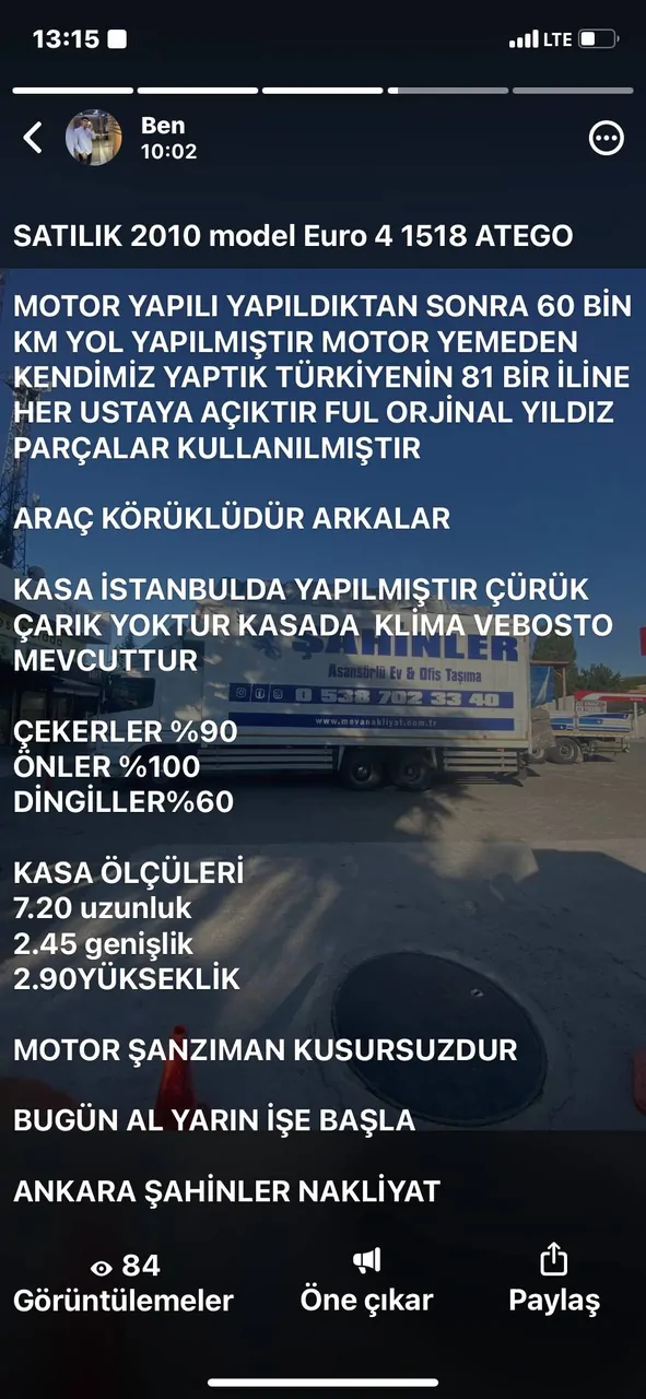 Satılık 15:18 körüklü Ateg klimalı vebotolu – fotoğraf 4