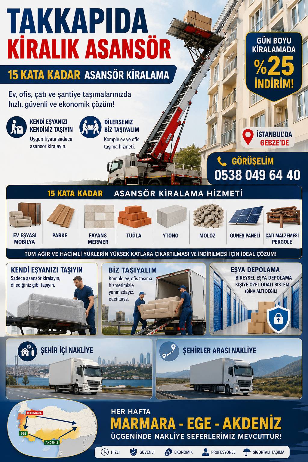 İst Anadolu Yakası ve Gebze Kiralık Asansör
