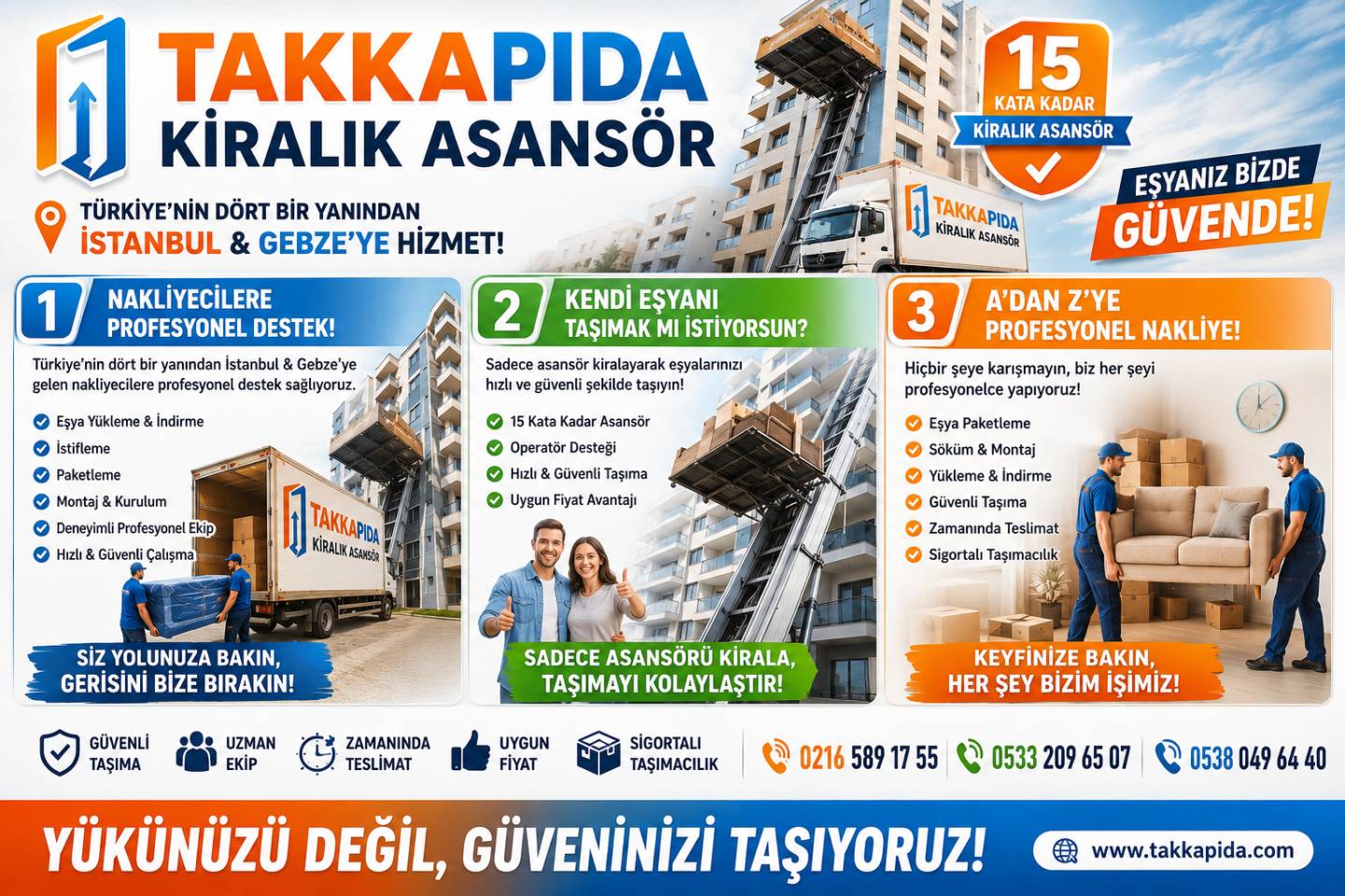 İst Anadolu Yakası ve Gebze Kiralık Asansör