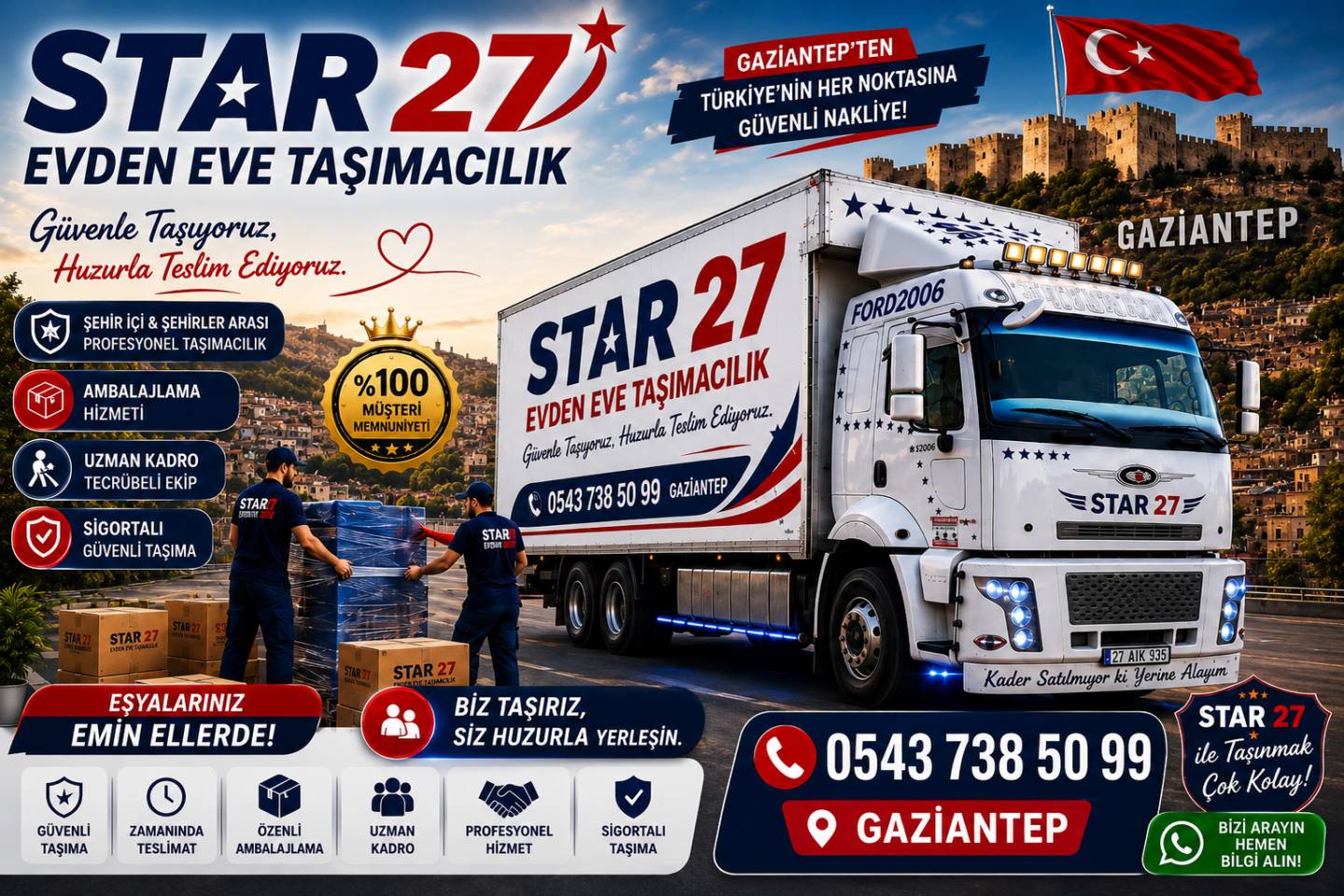 GAZIANTEP  STAR 27 EVDEN EVE TAŞIMACILIK