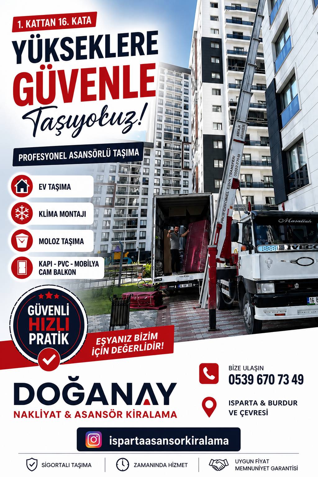 Isparta DoğanAy Nakliyat ve Asansör Kiralama
