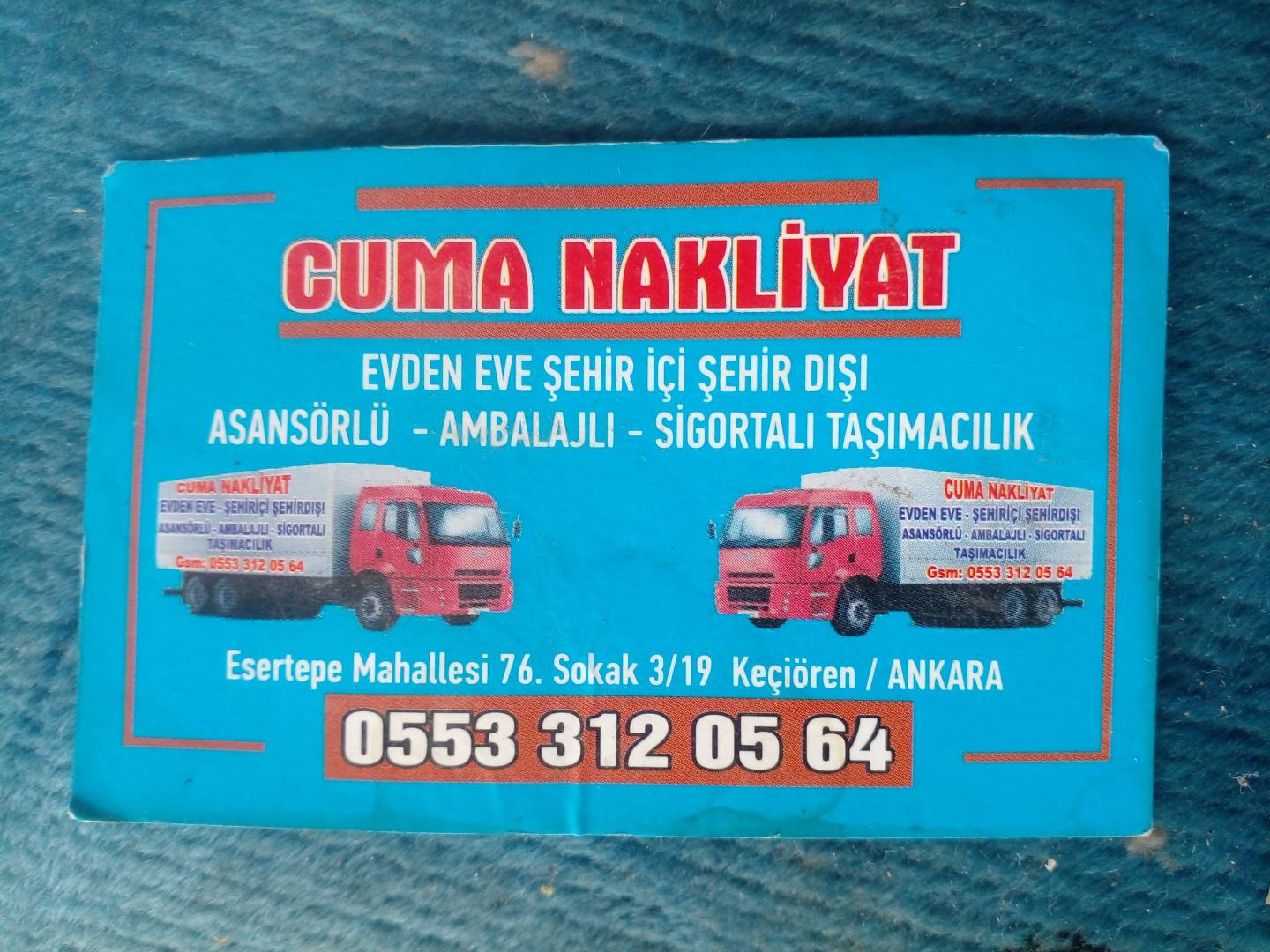 Ankara Cuma Evdeneve Nakliyat