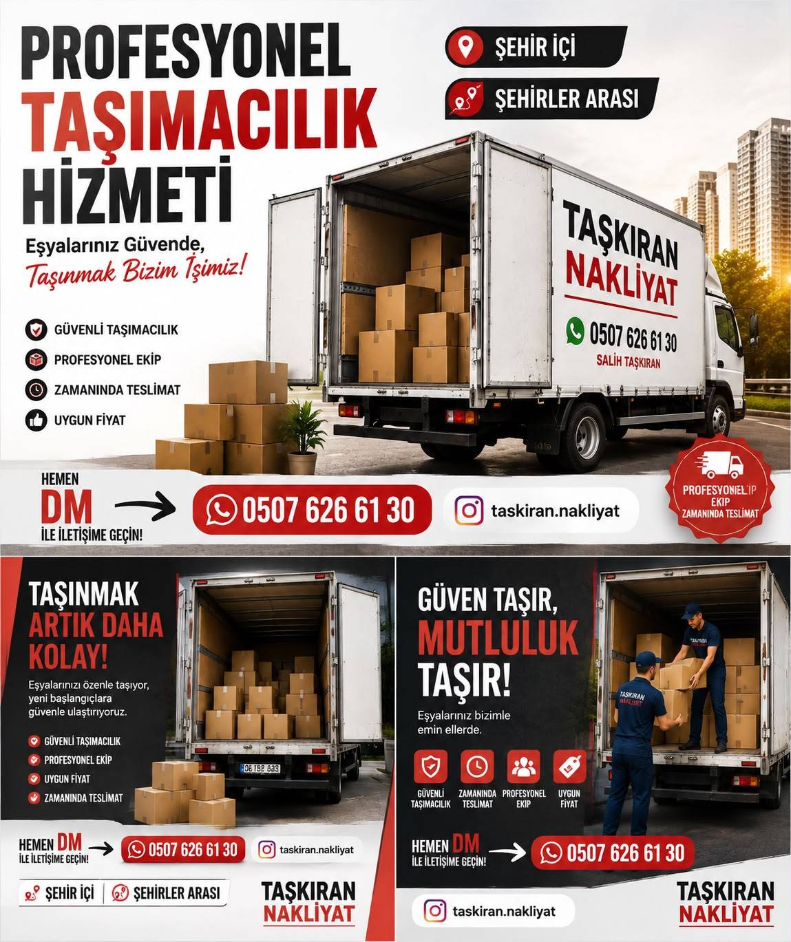 🚚 TAŞKIRAN NAKLİYAT | GÜVENLİ TAŞIMACILIK

İstanbul merkezli Taşkıran Nakliyat, Türkiye’nin her il ve ilçesine güvenli, özenli ve profesyonel nakliye hizmeti sunmaktadır.

🏠 Evden Eve Nakliyat
🏢 Ofis ve İşyeri Taşımacılığı
📦 Eşya Taşımacılığı
🚛 Şehir İçi ve Şehirler Arası Nakliyat
🛋️ Mobilya ve Büyük Eşya Taşımacılığı

Evinizi, ofisinizi veya taşınması gereken her türlü eşyanızı özenle paketleyip, güvenli şekilde yeni adresinize ulaştırıyoruz.

İstanbul’dan Türkiye’nin tüm il ve ilçelerine taşıma hizmeti sunan Taşkıran Nakliyat olarak; eşyalarınızın güvenliği, zamanında teslimat ve müşteri memnuniyetini ön planda tutuyoruz.

Siz yeni adresinize odaklanın, taşınma işini Taşkıran Nakliyat’a bırakın.

📍 İstanbul – Türkiye Geneli
🚚 Güvenli Taşımacılık, Profesyonel Hizmet
📞 Taşkıran Nakliyat